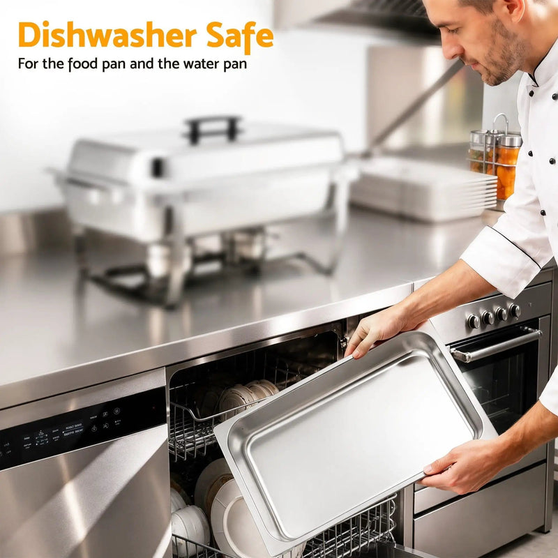 SportZone.co.nz Appliances > Kitchen Appliances > Food Warmers & Chafing Dishes 5-Star Chef Chafing Dish 9L 1-Pan Buffet Warmer Food Warmer Catering Server 5-Star Chef Chafing Dish 9L 1-Pan Buffet Warmer Food Warmer Catering Server