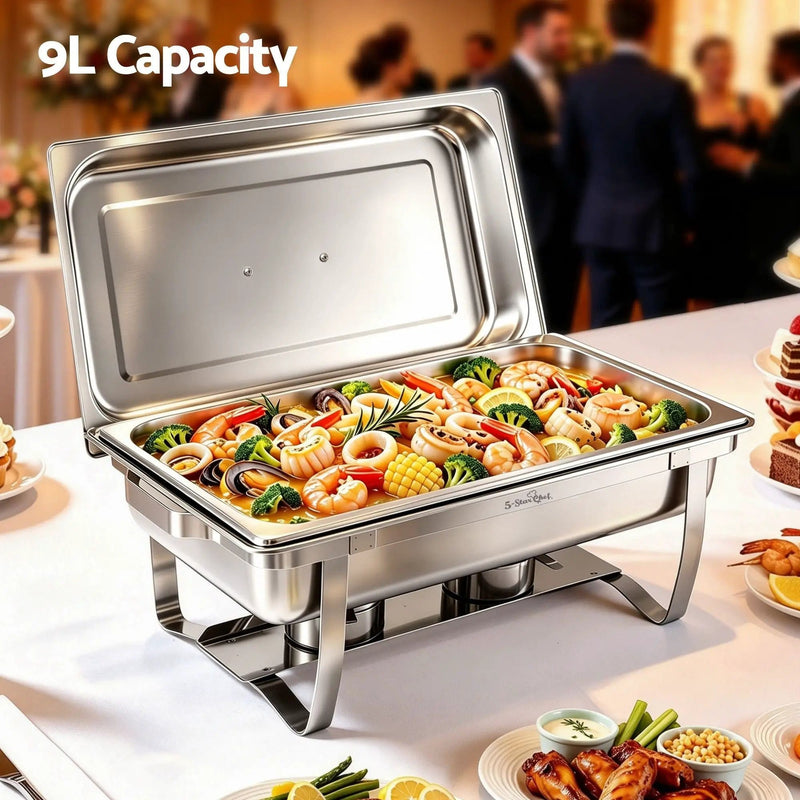 SportZone.co.nz Appliances > Kitchen Appliances > Food Warmers & Chafing Dishes 5-Star Chef Chafing Dish 9L 1-Pan Buffet Warmer Food Warmer Catering Server 5-Star Chef Chafing Dish 9L 1-Pan Buffet Warmer Food Warmer Catering Server