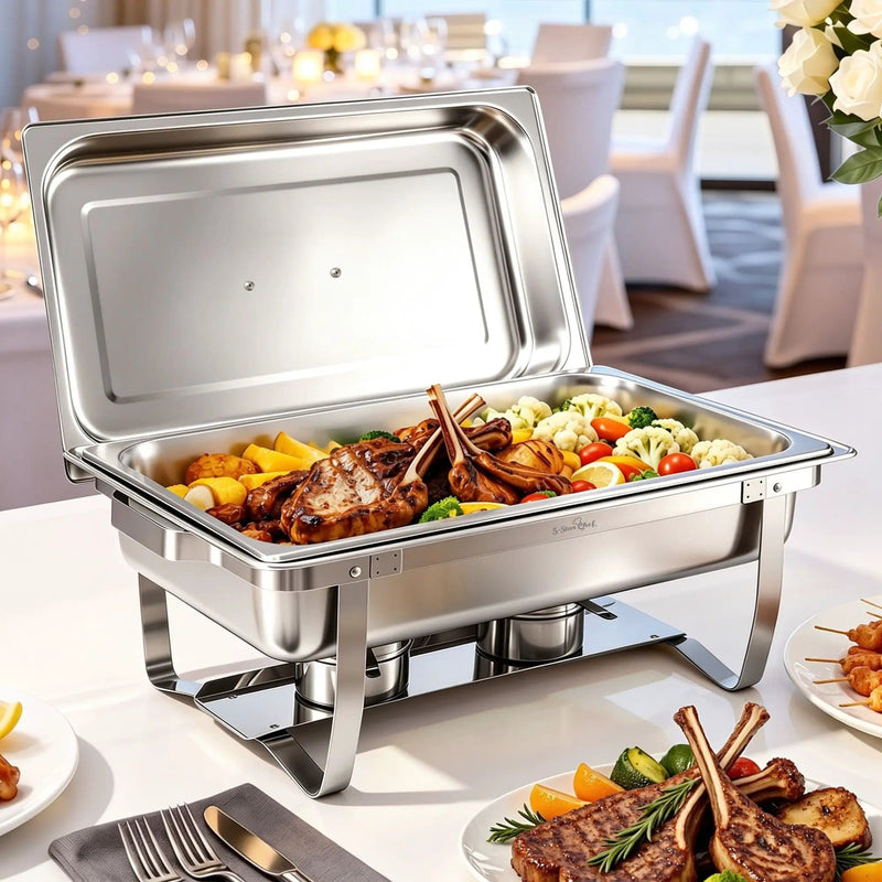 SportZone.co.nz Appliances > Kitchen Appliances > Food Warmers & Chafing Dishes 5-Star Chef Chafing Dish 9L 1-Pan Buffet Warmer Food Warmer Catering Server 5-Star Chef Chafing Dish 9L 1-Pan Buffet Warmer Food Warmer Catering Server