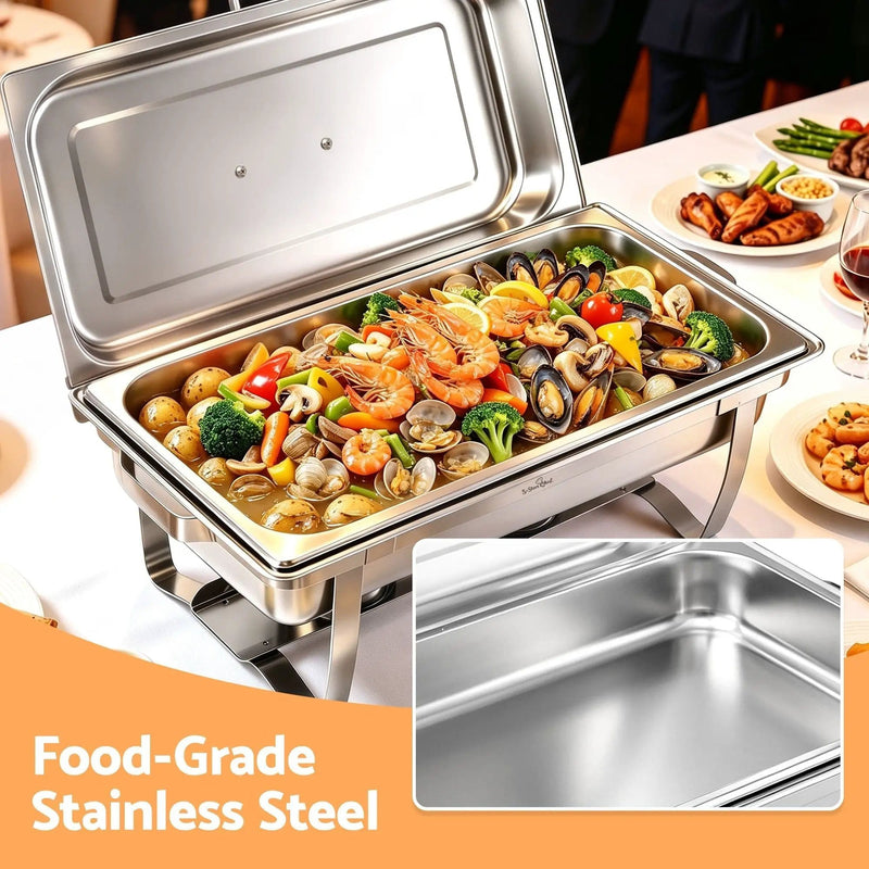 SportZone.co.nz Appliances > Kitchen Appliances > Food Warmers & Chafing Dishes 5-Star Chef Chafing Dish 9L 1-Pan Buffet Warmer Food Warmer Catering Server 5-Star Chef Chafing Dish 9L 1-Pan Buffet Warmer Food Warmer Catering Server