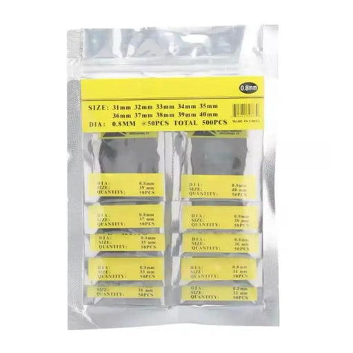 500 Piece Set of Watch O-rings 0.8mm/31-40mm (for waterproof watches) by That Watch Shop