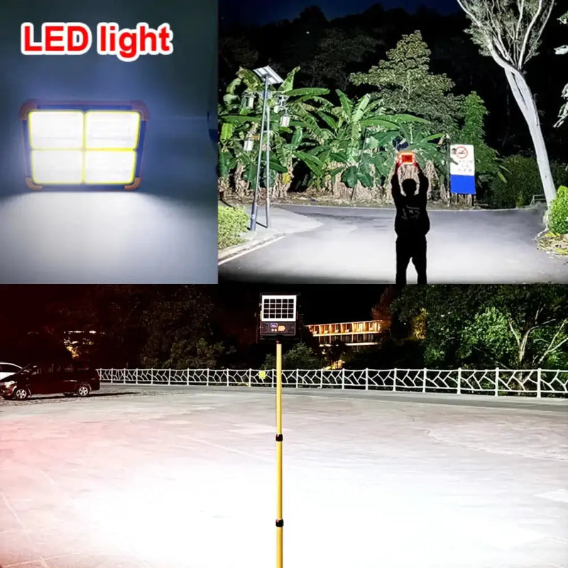 500W Solar Rechargeable Flood Light IP66 Waterproof Portable Camping & Emergency Lantern Power Bank by Habicare