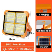 500W Solar Rechargeable Flood Light IP66 Waterproof Portable Camping & Emergency Lantern Power Bank by Habicare