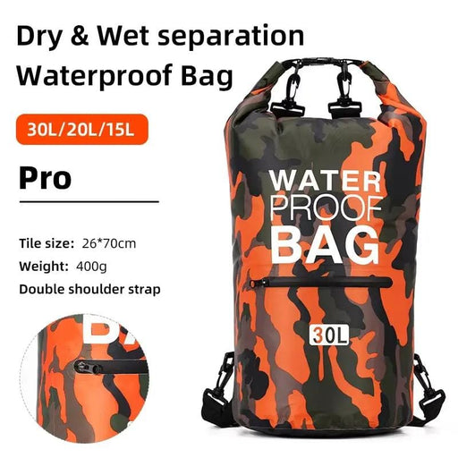 Action Outdoors Limited 30L Waterproof Dry Bag Backpack For Kayaking With Wet Separation Pocket 30L Waterproof Dry Bag Backpack for Kayaking