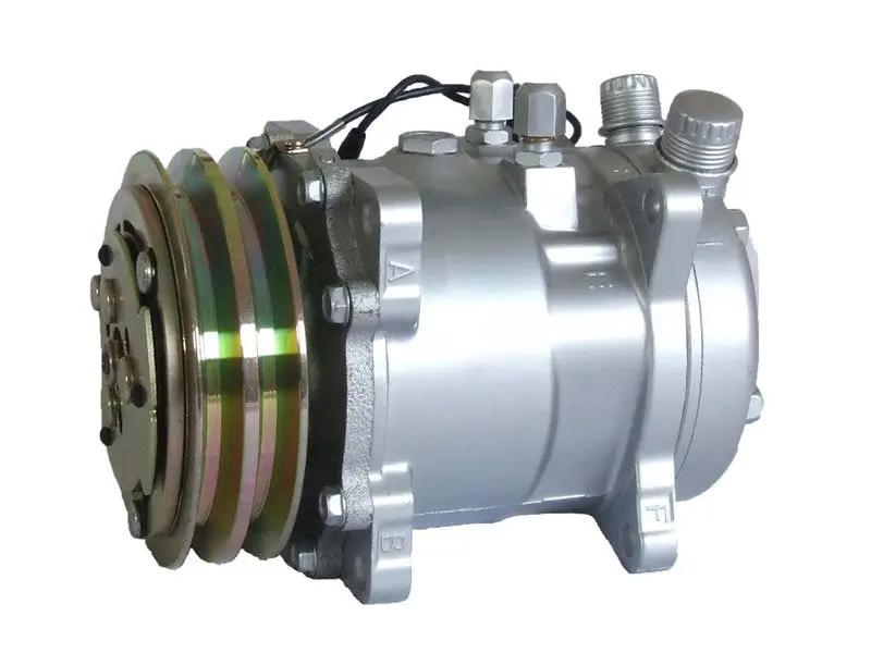 AC Compressor replace Sanden sd507 5H11 507 Compressor 12V / 24V 2 Groove V Belt Pulley Tractor Excavator Heavy Duty Truck Hot Rod by JBH AUTO PARTS