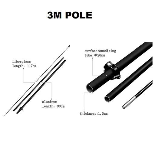 2.8M POLE - for 2M Feather Banner Flag by dealonline.co.nz
