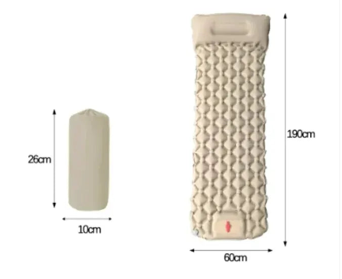 Outdoor Camping Press Inflatable Sleeping Pad - Lightweight Mat with Built-In Pillow by Mead's Supply & Equipment Outfitters limited