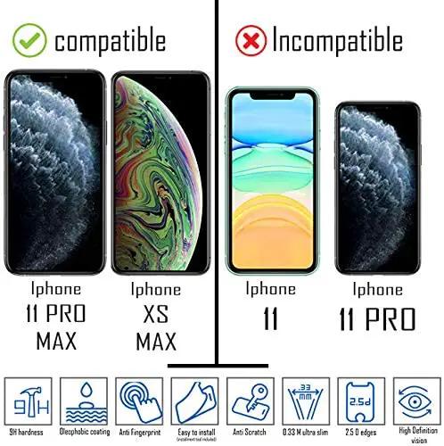 2pcs iPhone XS MAX, iPhone 11 PRO MAX Tempered Glass Screen Protector by salelink.co.nz