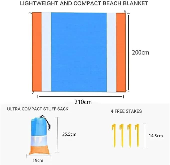 Sandproof & Waterproof Beach Mat – 210x200 cm SFJJ5014 by ECOTREK