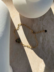 Pāua Gold Heart Bracelet by Tahana Jewellery