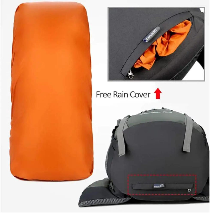75L Camping & Hiking Backpack – Outdoor Travel Mountaineering Pack with Rain Cover ZYQS11710 by ECOTREK