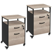 2 Sets Mobile Office File Cabinet by Yaheetech
