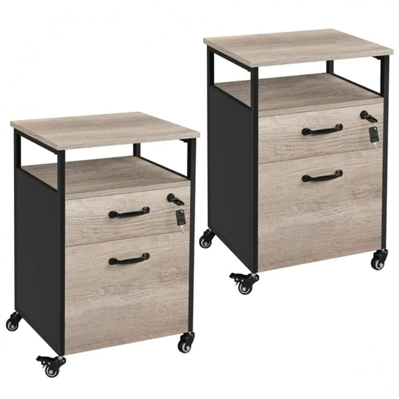 2 Sets Mobile Office File Cabinet by Yaheetech