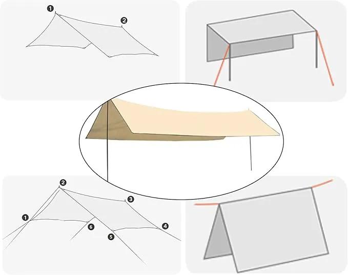 Square Sun Shade Sail – Waterproof Outdoor Canopy for Garden, Patio, and Parties GAYL5203 by ECOTREK