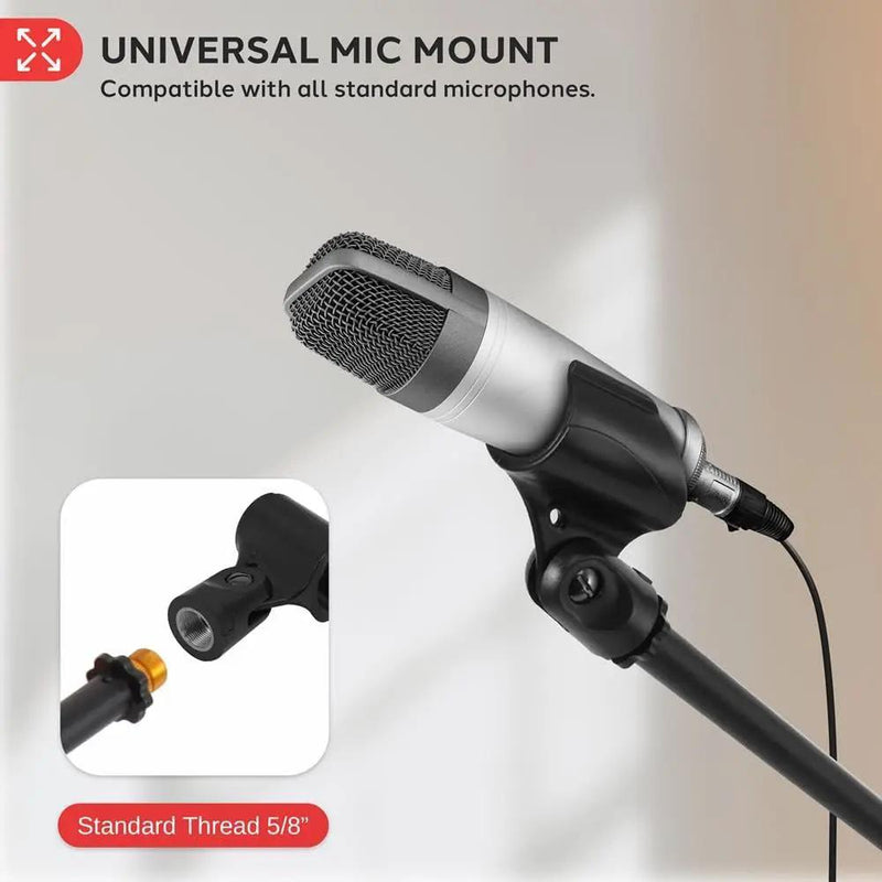 Microphone Stand for 2 microphones Tripod Base Adjustable Height by dealonline.co.nz