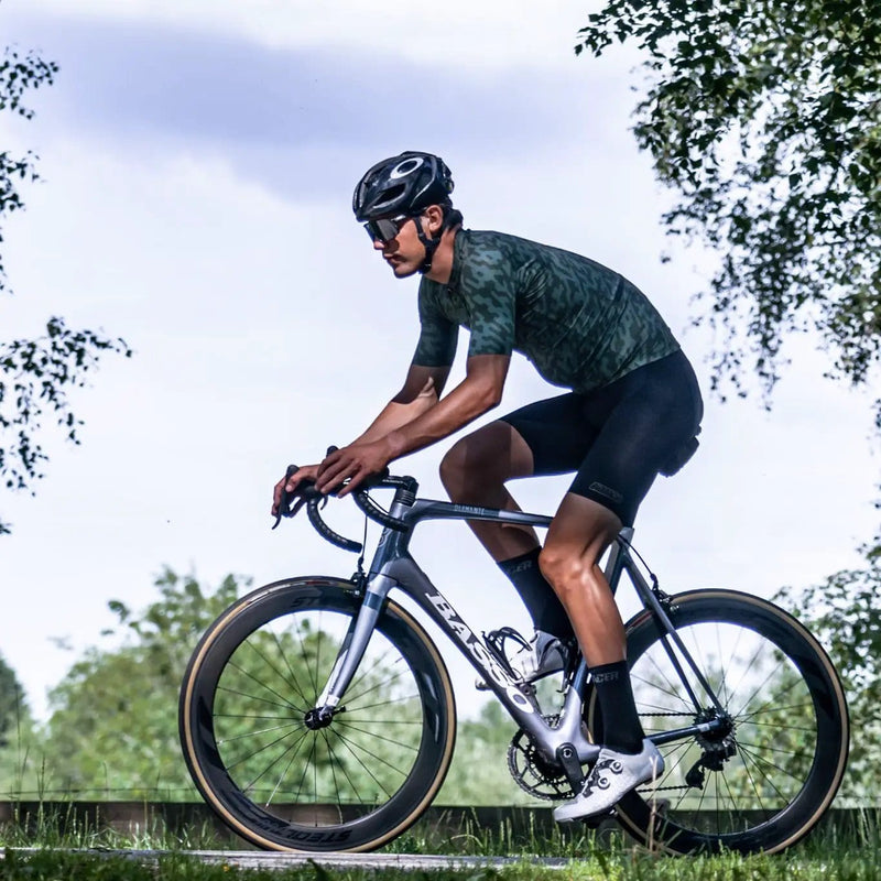 Euro Cycling NZ Clothing Bioracer Spitfire Jersey SS Olive Noise Bioracer Spitfire Short Sleeve Cycling Jersey Olive