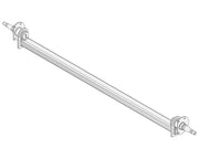 Drop Beam Axle - 9" Drum - 1750kg - Bare Metal, showing the structural design of the axle.