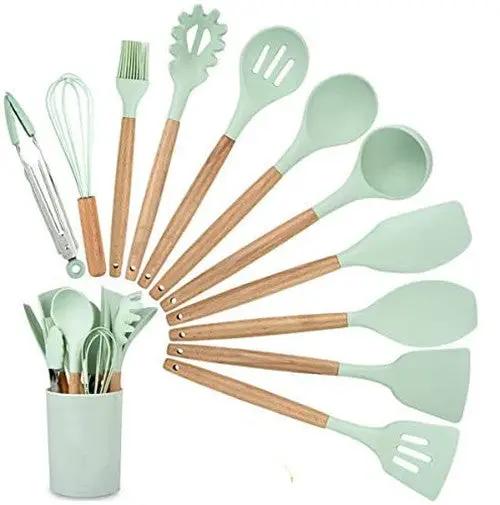 Mini Kids 12Pcs Silicone Utensils Cooking Kitchen Set Cookware BPA Free by salelink.co.nz