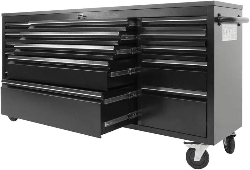 72 Inch 15 Drawers black Tool Chest workbench by Kiwi Grab