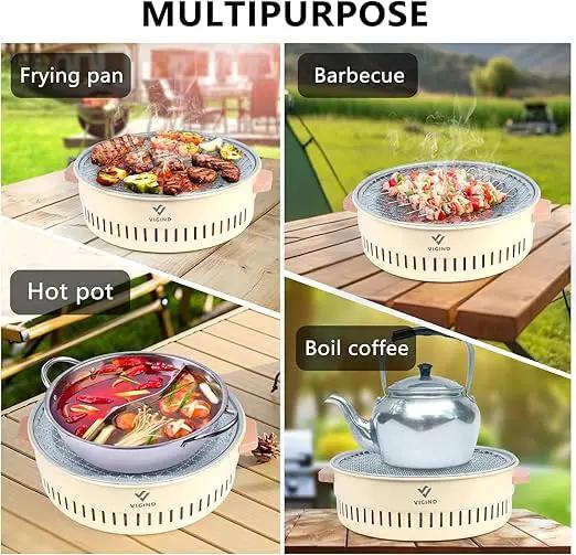 Charcoal Barbecue Gril Portable Charcoal BBQ Grill Stove Home Party Outdoor by dealonline.co.nz