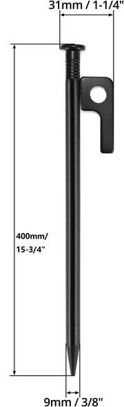 Ecotrek Heavy Duty Tent Pegs – 40cm Steel Camping Stakes for Hard Ground, Beach & Grass JP120512 by ECOTREK
