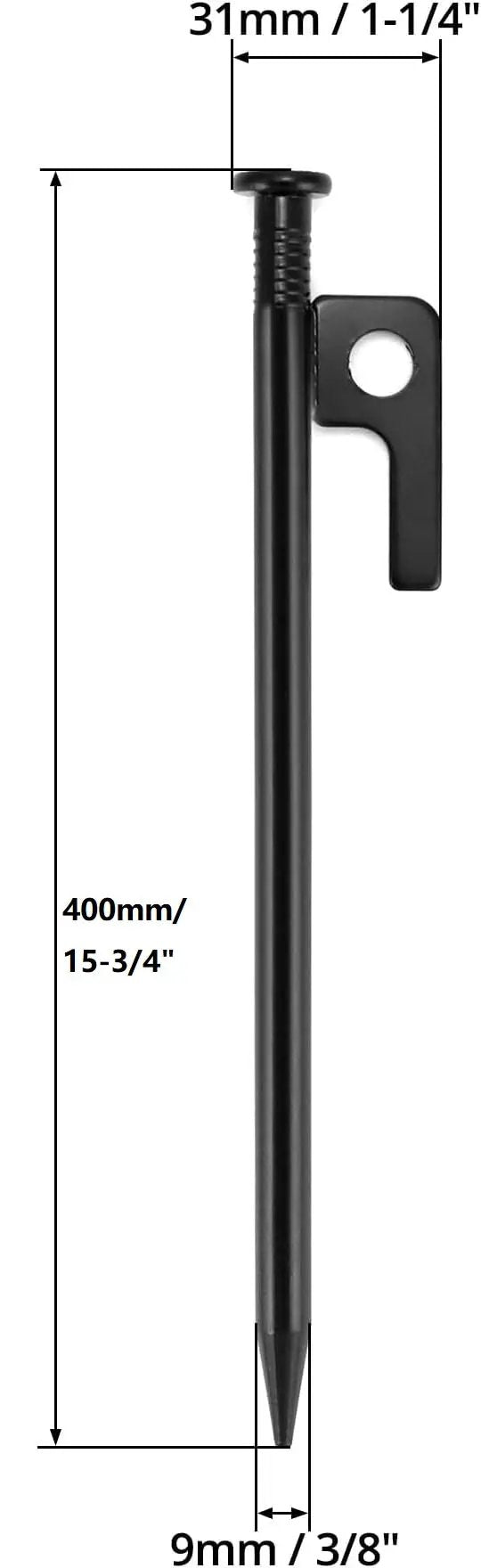 Ecotrek Heavy Duty Tent Pegs – 40cm Steel Camping Stakes for Hard Ground, Beach & Grass JP120512 by ECOTREK