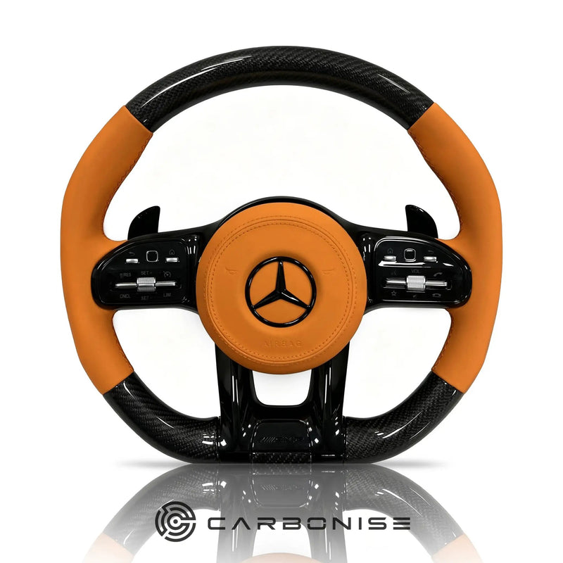 Mercedes-Benz Steering Wheel (Carbon Fiber+Smooth Leather) #51 by CARBONISE