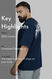 Ignite Oversized T-shirt Navy by Fuaark Nz