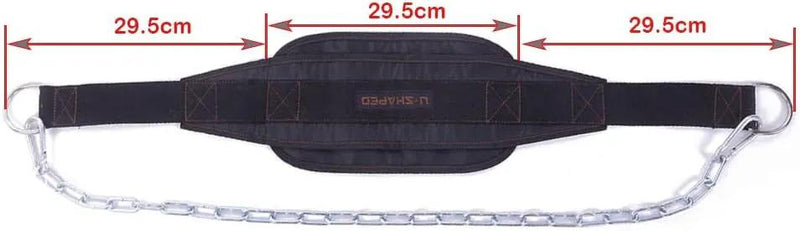Weighted Chin Up Belt with Chain Dip Belt Powerlifting Strength Training Waist Back Support by salelink.co.nz
