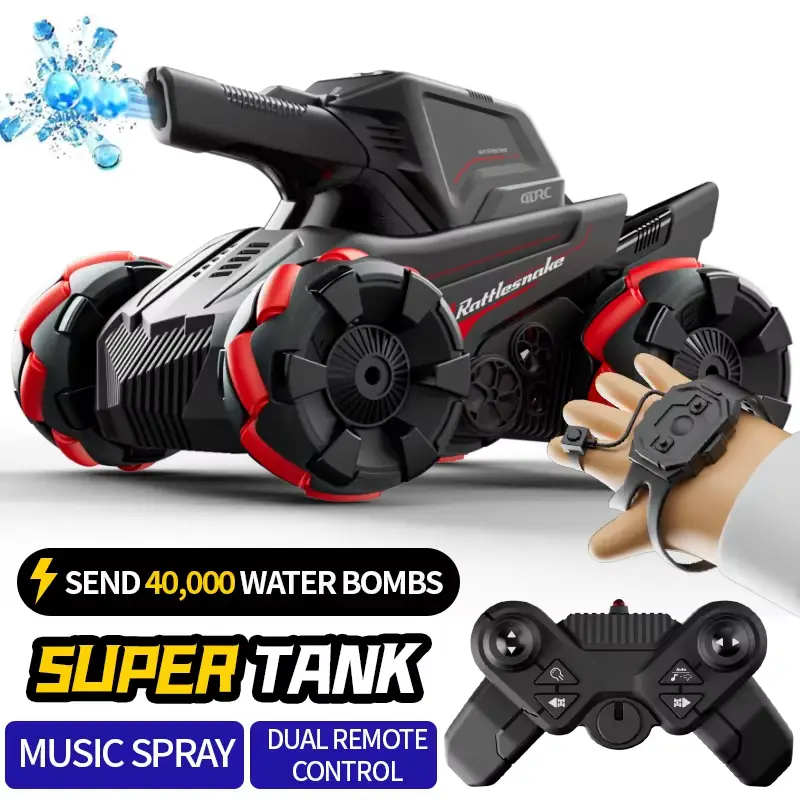 RC Car 4WD 2.4G Wireless Gesture Sensing RC Tank Water Bomb Spray Stunt by dealonline.co.nz