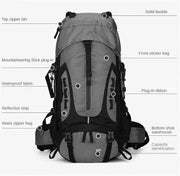 60L Camping & Hiking Backpack – Lightweight Travel Backpack for Outdoor Adventures HNHM1111 by ECOTREK