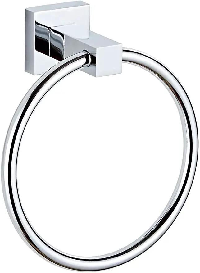 Bathroom Wall Mounted Towel Ring Silver by salelink.co.nz