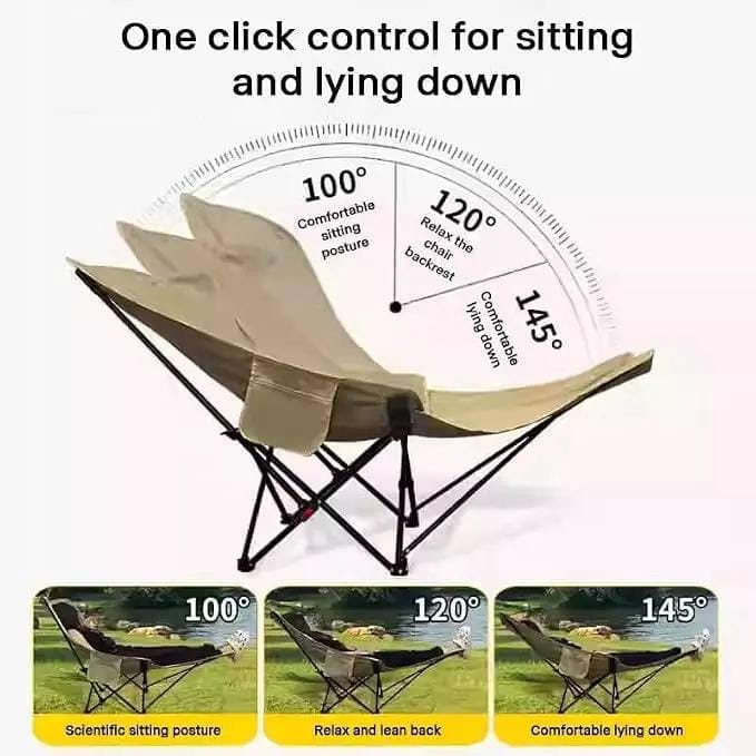 URBAN WAVE Breathable Mesh Reclining Camp Chair with Footrest YQ13510 by ECOTREK