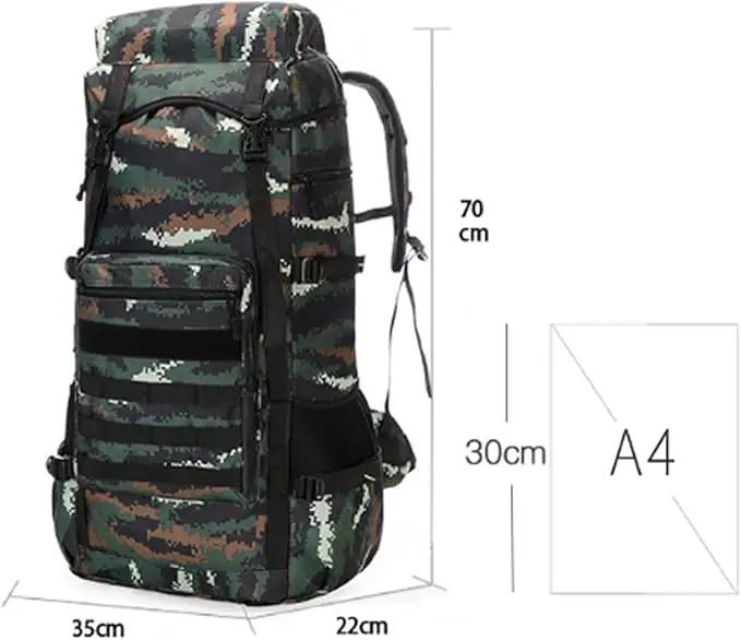 Ecotrek 70L Military Backpack – Tactical Camping, Hiking & Travel Rucksack BDHS5176 by ECOTREK