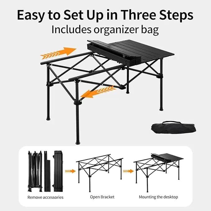 The Perfect Travel Camping Table – 95cm Foldable Outdoor Table LFRD5041 by ECOTREK
