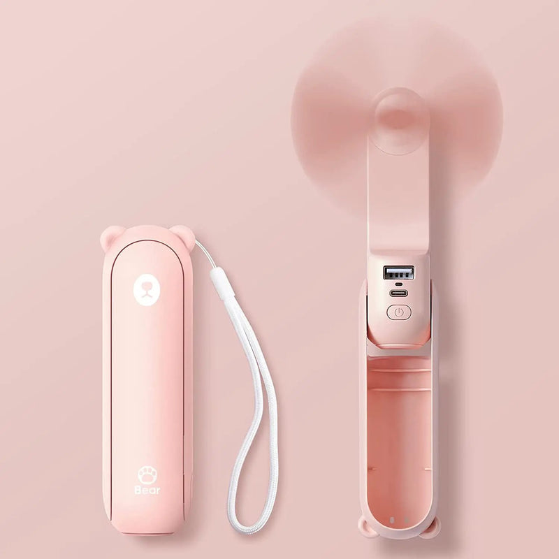 Handheld Mini Fan Portable USB Pocket Fan with Power Bank, Flashlight by salelink.co.nz