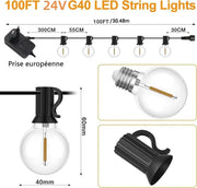 SportZone.co.nz Home & Garden > Lighting > Outdoor Lights 30M LED String Lights G40 Warm White | Outdoor Garden Festoon Lights IP44 Waterproo 30M LED String Lights G40 Warm White | Outdoor Garden Festoon Lights IP44 Waterproo