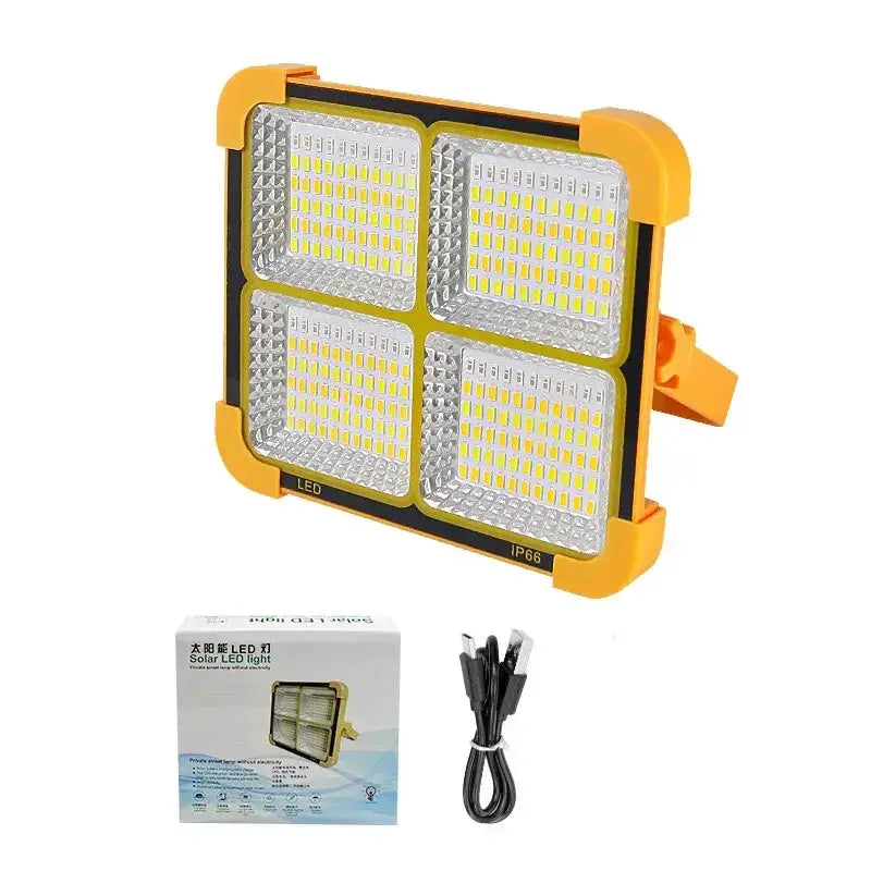 Solar Rechargeable Flood Light 10000mAh IP66 Waterproof Portable Camping & Emergency Light by Habicare