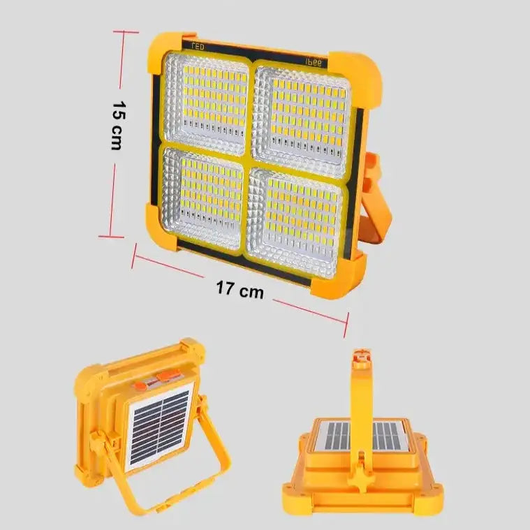 Solar Rechargeable Flood Light 10000mAh IP66 Waterproof Portable Camping & Emergency Light by Habicare