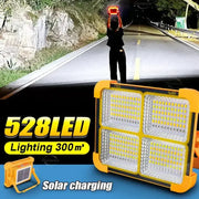 Solar Rechargeable Flood Light 10000mAh IP66 Waterproof Portable Camping & Emergency Light by Habicare