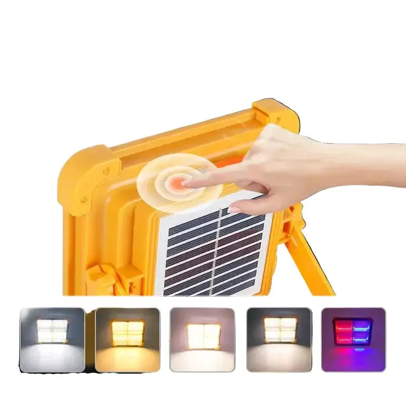 Solar Rechargeable Flood Light 10000mAh IP66 Waterproof Portable Camping & Emergency Light by Habicare