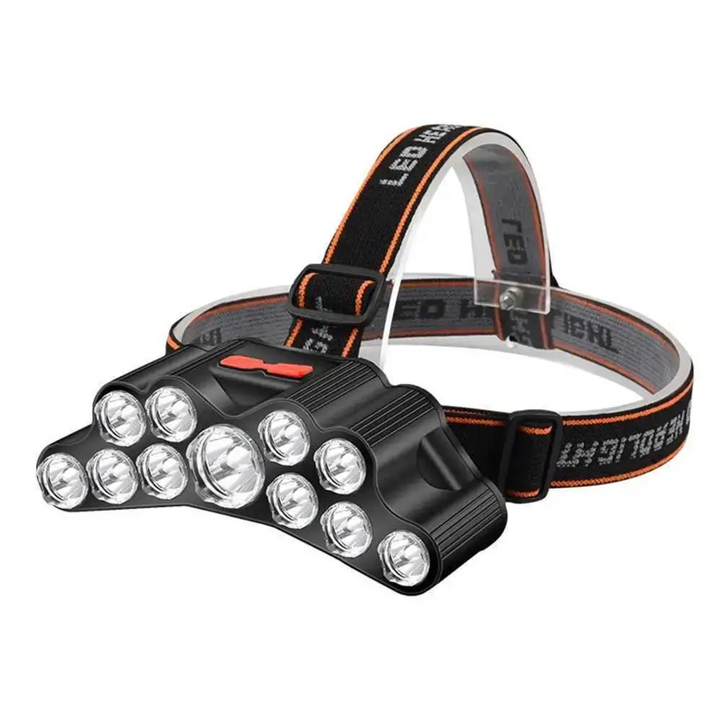 11 LED USB Rechargeable Flashlight With Builtin 18650 Battery Strong Light Camping Adventure Fishing Head Light Headlamp by China Dropship