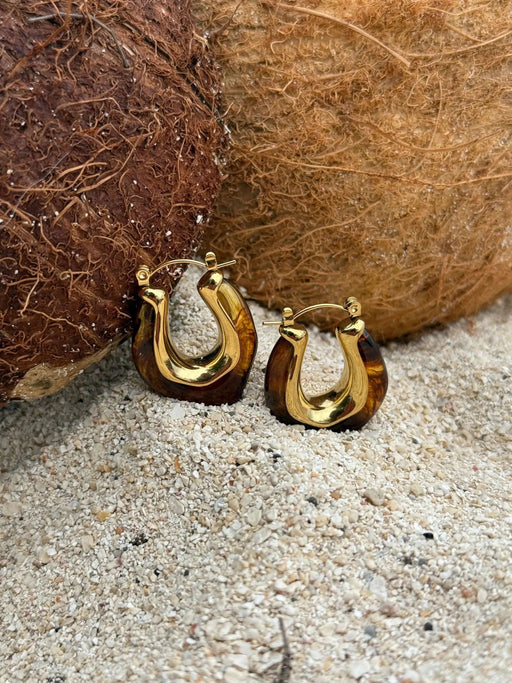 Tahana Jewellery Hoop Kōmaru Brown Gold Hoops Kōmaru Brown Gold Hoops