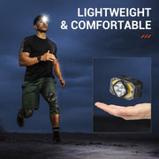 BORUIT BR05 Motion Sensor LED Headlamp Rechargeable Head Torch Lamp Waterproof by China Dropship