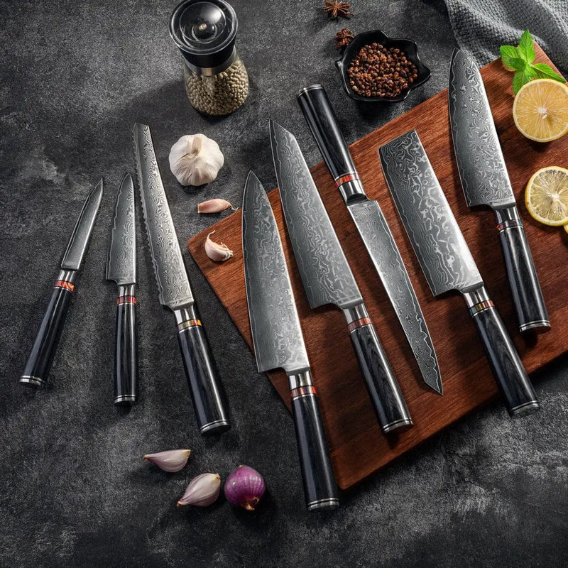 Damascus Chef Kitchen Knife Set 8Piece set by China Dropship