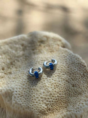 Moana Pūkākā Silver Huggies by Tahana Jewellery