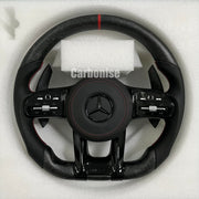 Mercedes-Benz Steering Wheel (Matte Forged Carbon Fiber+Perforated Leather) #53 by CARBONISE