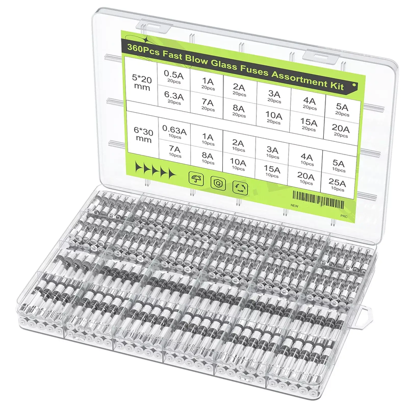 360Pcs Fast Blow Glass Fuses Assortment Kit Auto Fuses Assortment Tool by salelink.co.nz