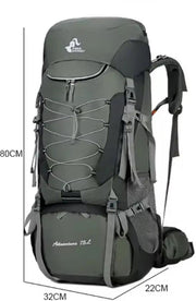 75L Camping & Hiking Backpack – Outdoor Travel Mountaineering Pack with Rain Cover ZYQS11710 by ECOTREK
