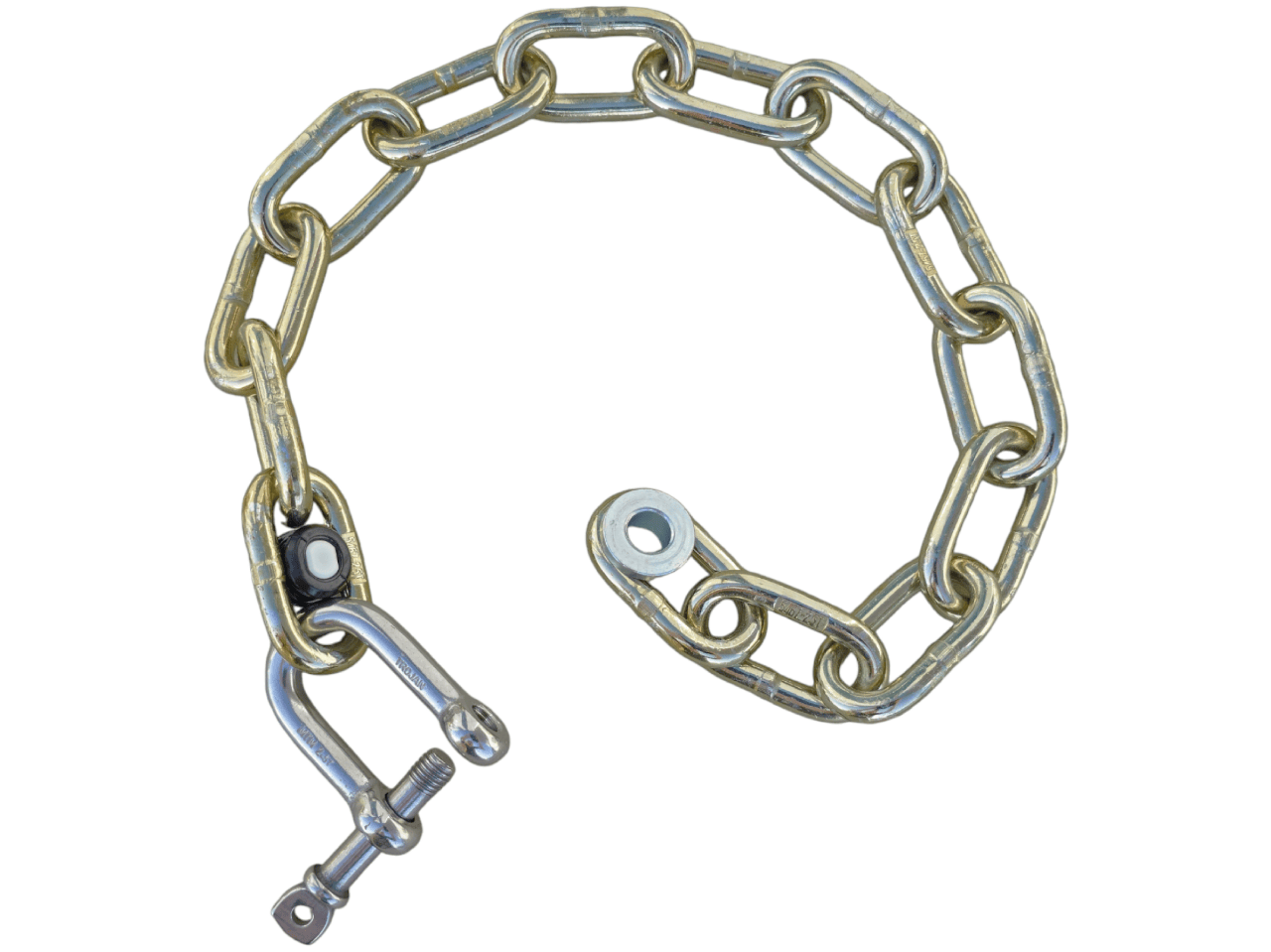Trojan Safety Chains and Shackles Trojan 14 Link 8mm Stainless Safety Chain With D Shackle Insert And Washer Trojan 14 Link 8mm Stainless Safety Chain With D Shackle Insert And Washer